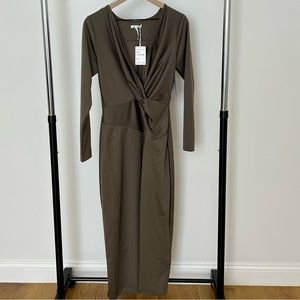 NWT STITCHDROP Denali Knot Front Midi Dress Size S